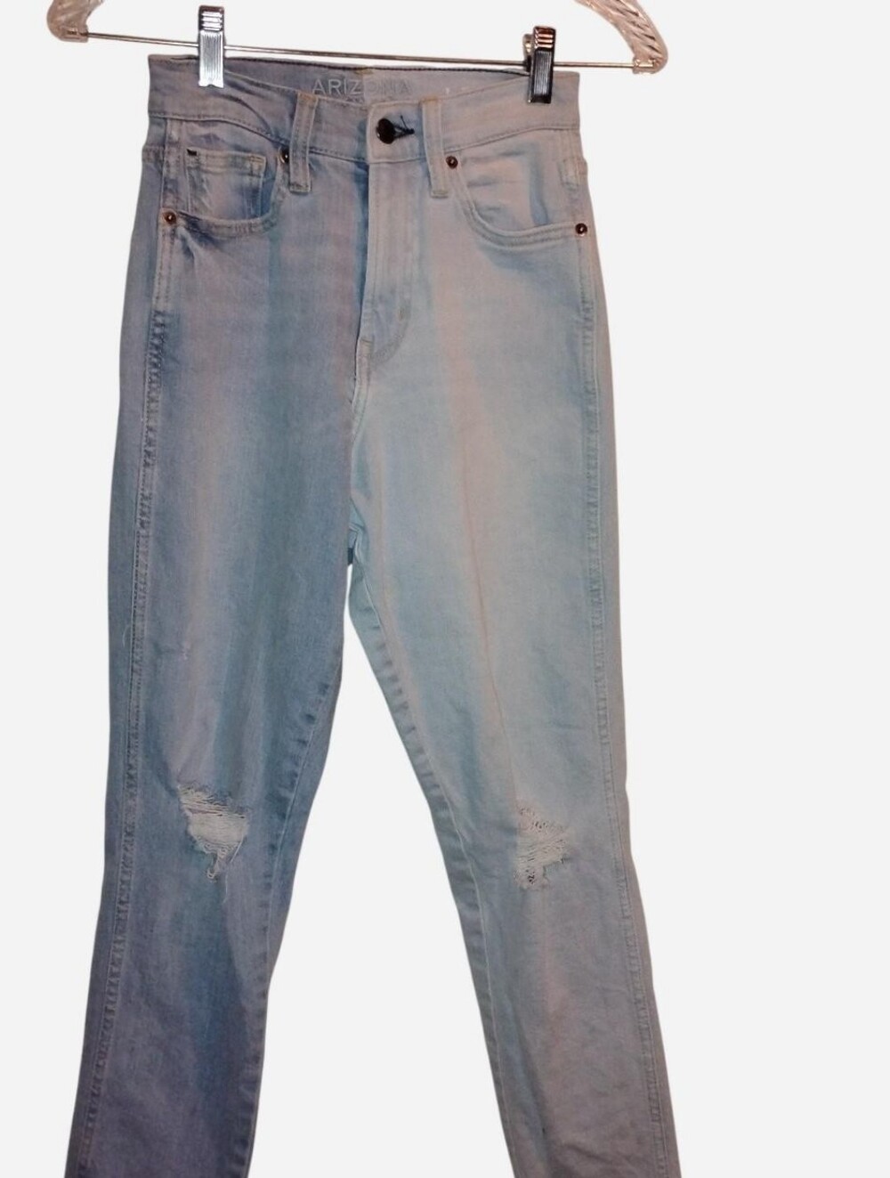 Arizona Jean Co. Two-Tone Split Wash Highest Rise Distressed Jeans Size 1